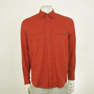 GoLite Snap Front Shirt Mens Medium Orange Dark Outdoor Trek Utility Hiking Tech